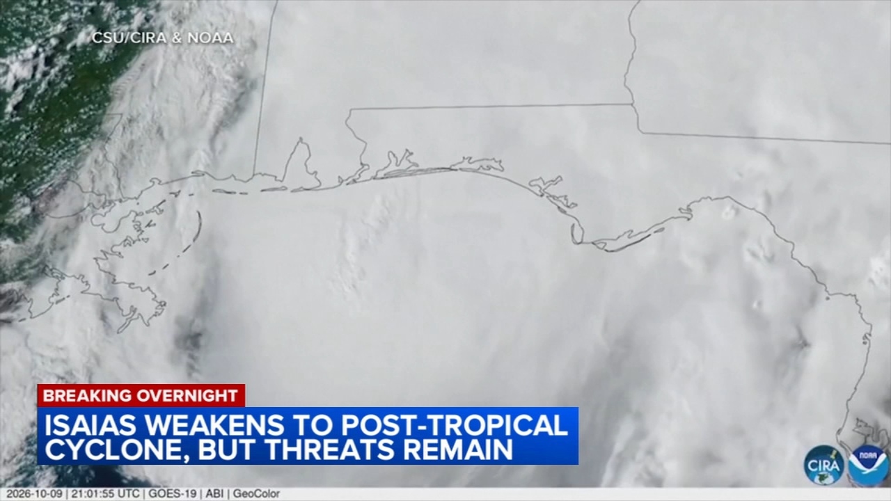 Isaias downgraded to post-tropical cyclone, leaves hundreds of thousands without power
— ABC 7 Bay Area