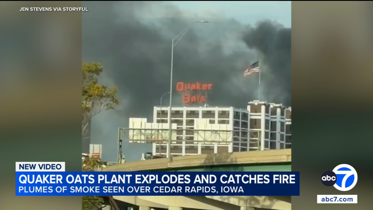 Explosion and fire erupt at Quaker Oats plant in Cedar Rapids, Iowa; no injuries
       — ABC 7 Bay Area, San Rafael Business news