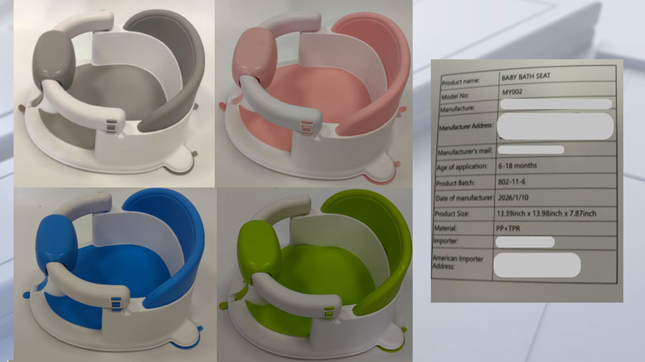 Baby bath seats sold on Amazon under recall for risk of serious injury, drowning — KTVU FOX 2 Bay Area, San Rafael Government news